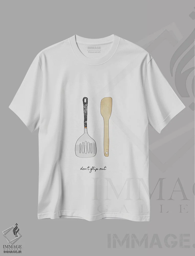 تیشرت سفید طرح دار دیوانه نشو، تزئینی اثر اورارا استودیو | فروشگاه ایماژ