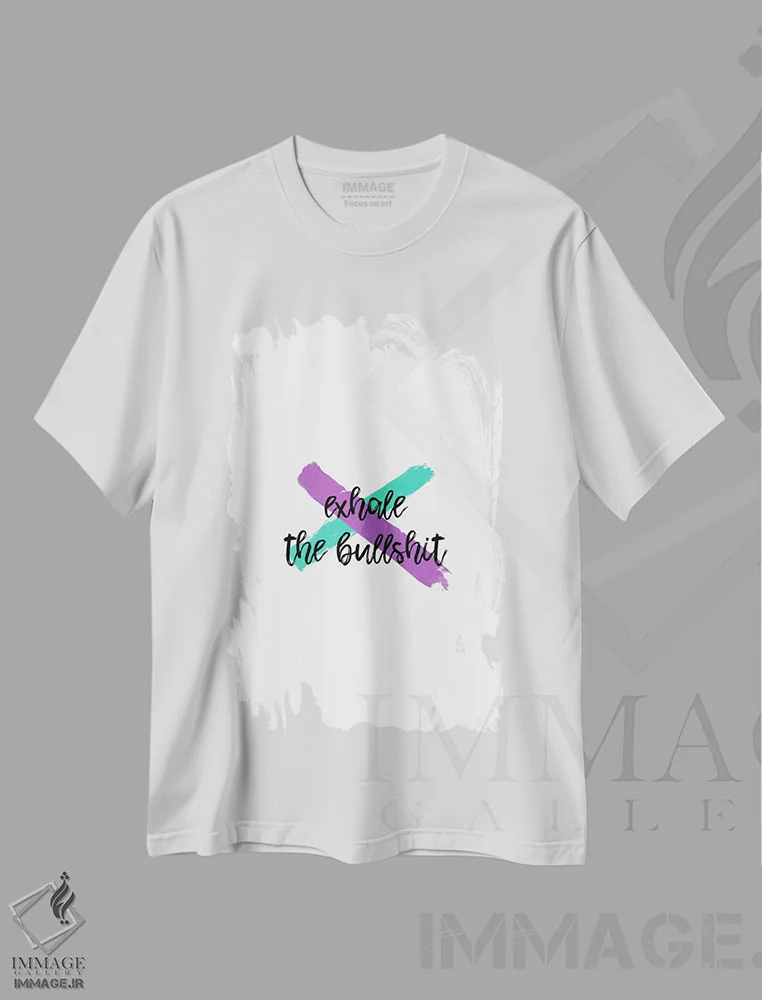 تیشرت سفید طرح دار بازدم گاو، تزئینی اثر اورارا استودیو | فروشگاه ایماژ