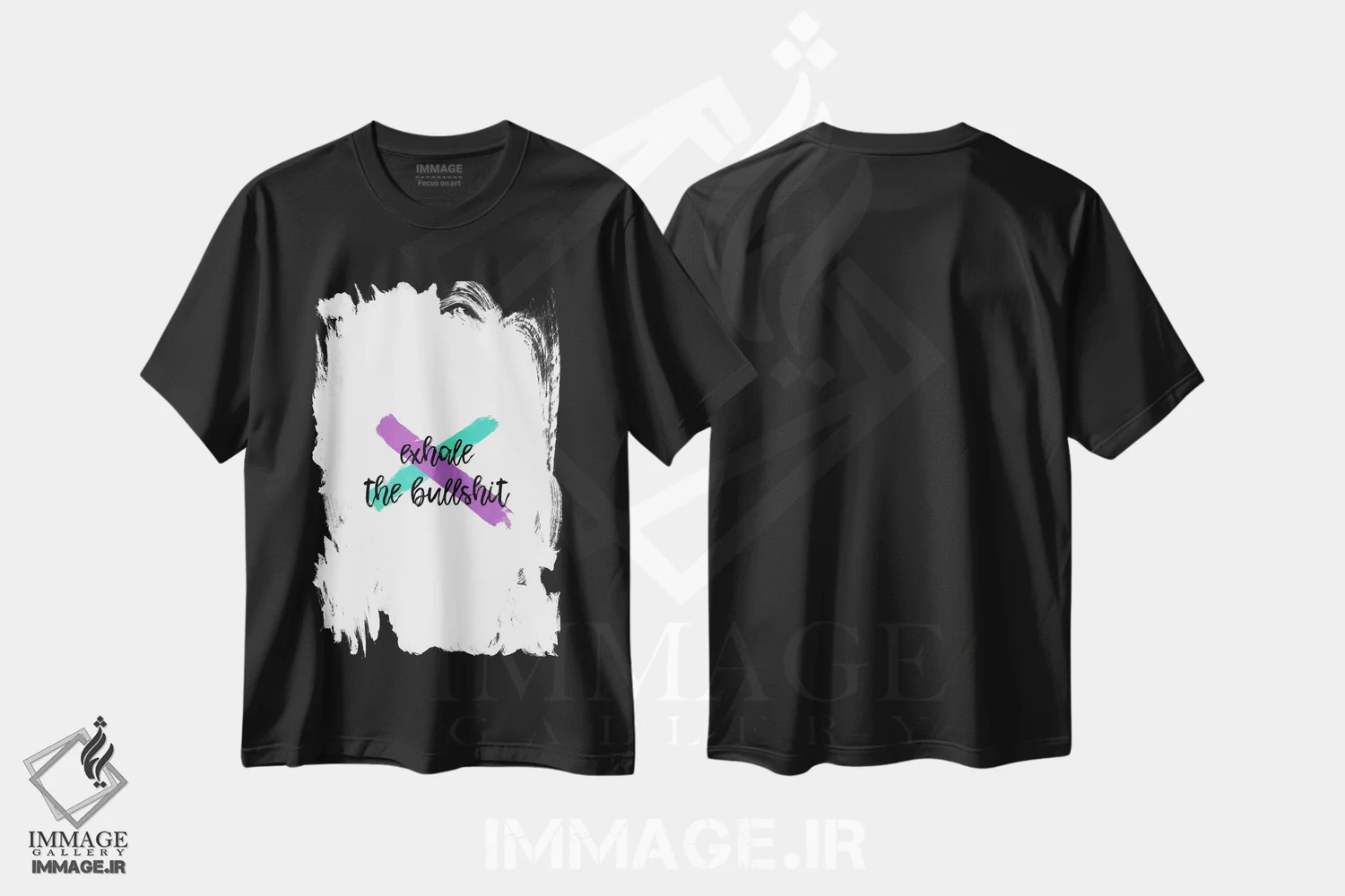 تیشرت مشکی طرح دار بازدم گاو، تزئینی اثر اورارا استودیو | immage.ir