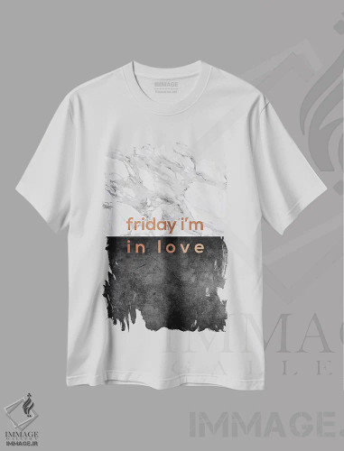 تیشرت سفید طرح دار جمعه عاشقم، مسی، تزئینی اثر اورارا استودیو | فروشگاه ایماژ