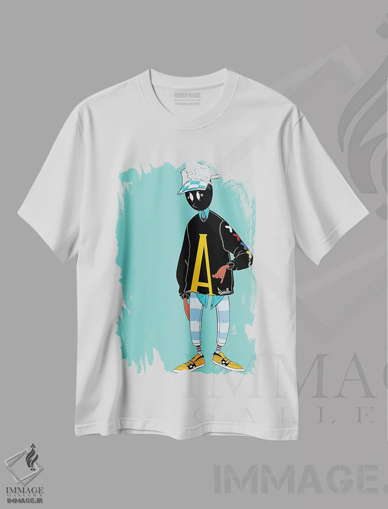تیشرت سفید طرح دار "اینستاگرام دودل"، هنر آمریکایی آفریقایی تبار اثر جردن بست | فروشگاه ایماژ