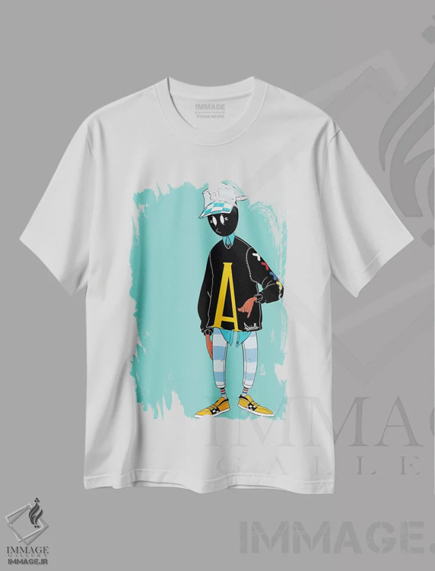 تیشرت سفید طرح دار "اینستاگرام دودل"، هنر آمریکایی آفریقایی تبار اثر جردن بست | فروشگاه ایماژ