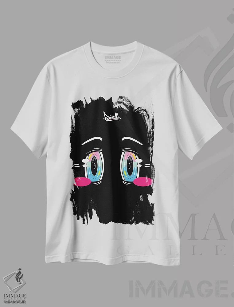 تیشرت سفید طرح دار "چشم ها"، دکور معاصر اثر جردن بست | immage.ir
