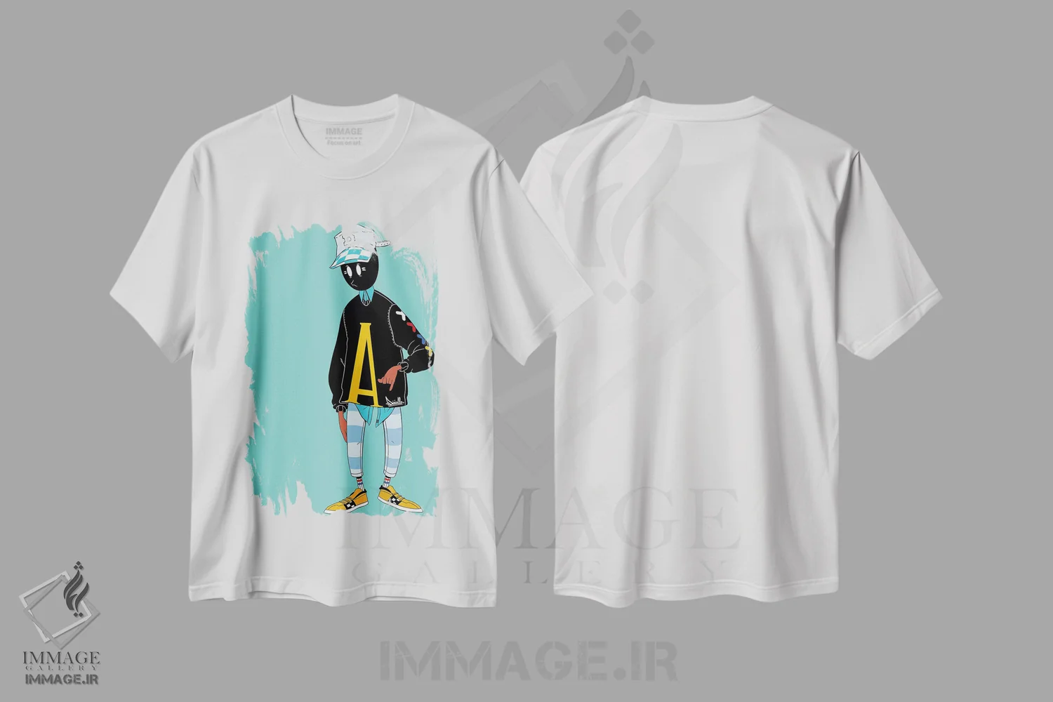 تیشرت سفید طرح دار "اینستاگرام دودل"، هنر آمریکایی آفریقایی تبار اثر جردن بست | فروشگاه ایماژ