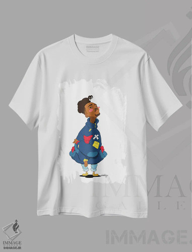 تیشرت سفید طرح دار "طرح اولیه اول"، هنر آمریکایی آفریقایی تبار اثر جردن بست | فروشگاه ایماژ