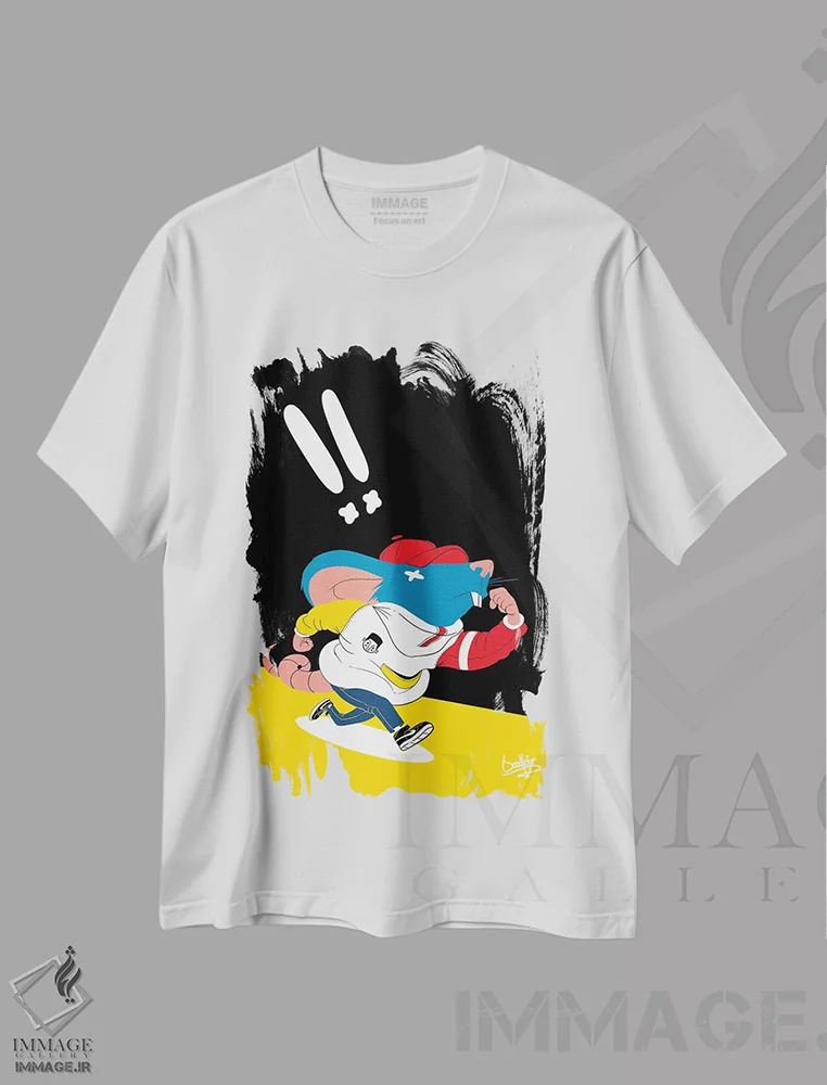 تیشرت سفید طرح دار "ریکی موش"، دکور معاصر اثر جردن بست | immage.ir