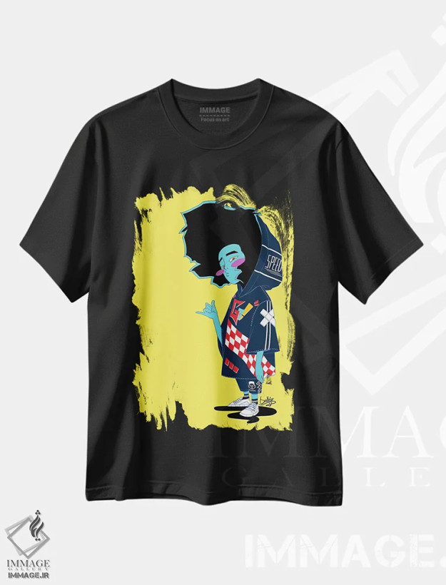 تیشرت مشکی طرح دار "طرح اولیه دهم"، هنر آمریکایی آفریقایی تبار اثر جردن بست | فروشگاه ایماژ