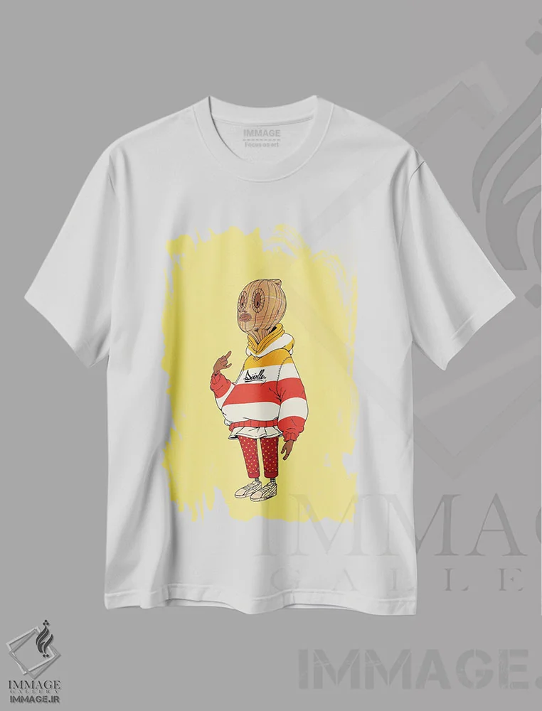 تیشرت سفید طرح دار "اینستای ترسناک"، هنر آمریکایی آفریقایی تبار اثر جردن بست | فروشگاه ایماژ