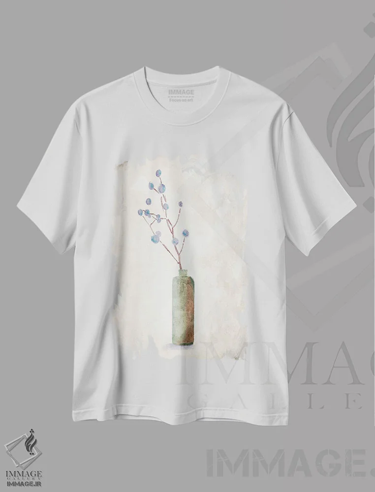 تیشرت سفید طرح دار "تنها گیاه"، دکور معاصر اثر آن ری | immage.ir