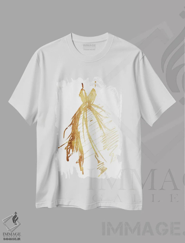 تیشرت سفید طرح دار "لباس روی باند"، دکور تعطیلات اثر آن ری | فروشگاه ایماژ