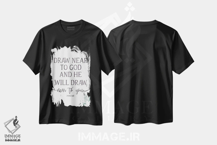 تیشرت مشکی طرح دار "خواهم کشید"، تزئینی اثر آن ری | immage.ir