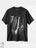 تیشرت مشکی طرح دار "آبشارهای پایین یوسمیت"، عکاسی سیاه و سفید اثر دیوید اوریاس | immage.ir