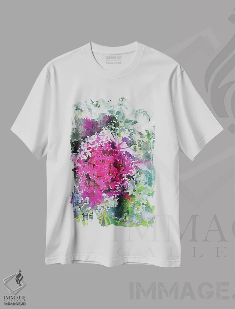 تیشرت سفید طرح دار "باغ ساکولنت ۱۱۶"، تزئینی اثر ایرنا اورلوف | immage.ir