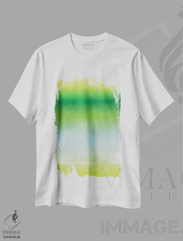 تیشرت سفید طرح دار "خورشید و دریا III" اثر ایرنا اورلوف | فروشگاه ایماژ