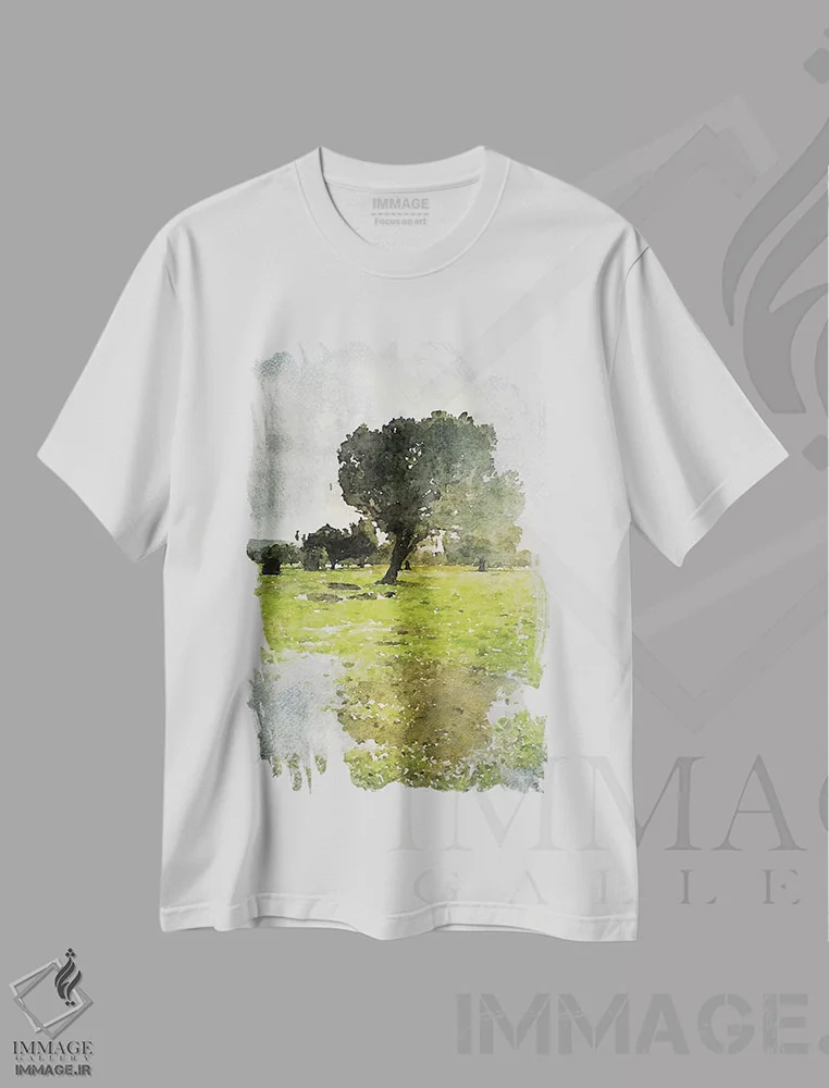 تیشرت سفید طرح دار "پیاده روی در بهار III"، تزئینی اثر ایرنا اورلوف | immage.ir