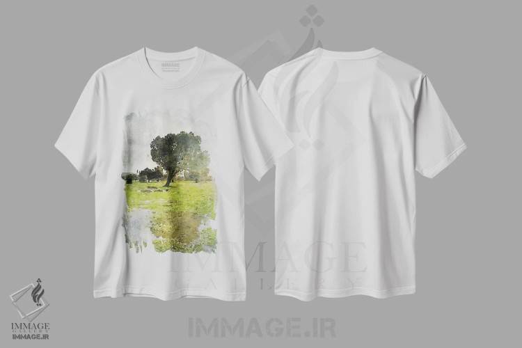 تیشرت سفید طرح دار "پیاده روی در بهار III"، تزئینی اثر ایرنا اورلوف | immage.ir