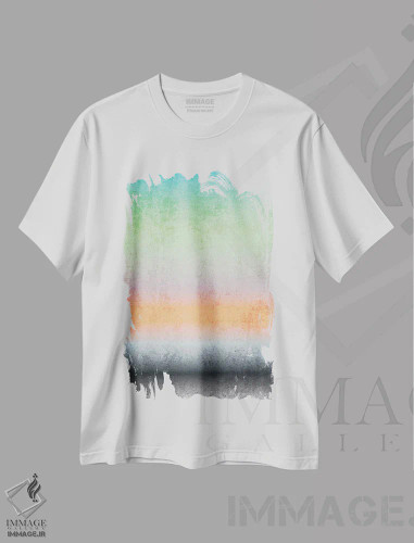 تیشرت سفید طرح دار "آبرنگ رنگ مویی ظریف VII" اثر ایرنا اورلوف | فروشگاه ایماژ
