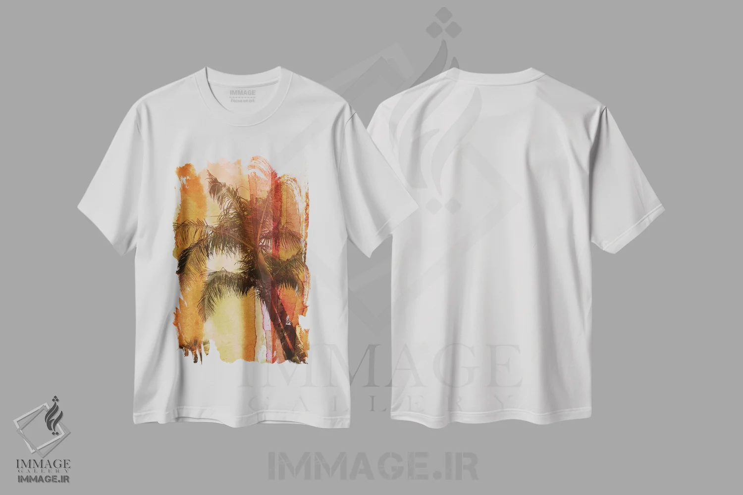 تیشرت سفید طرح دار "درخت نخل"، تزئینی اثر ایرنا اورلوف | immage.ir