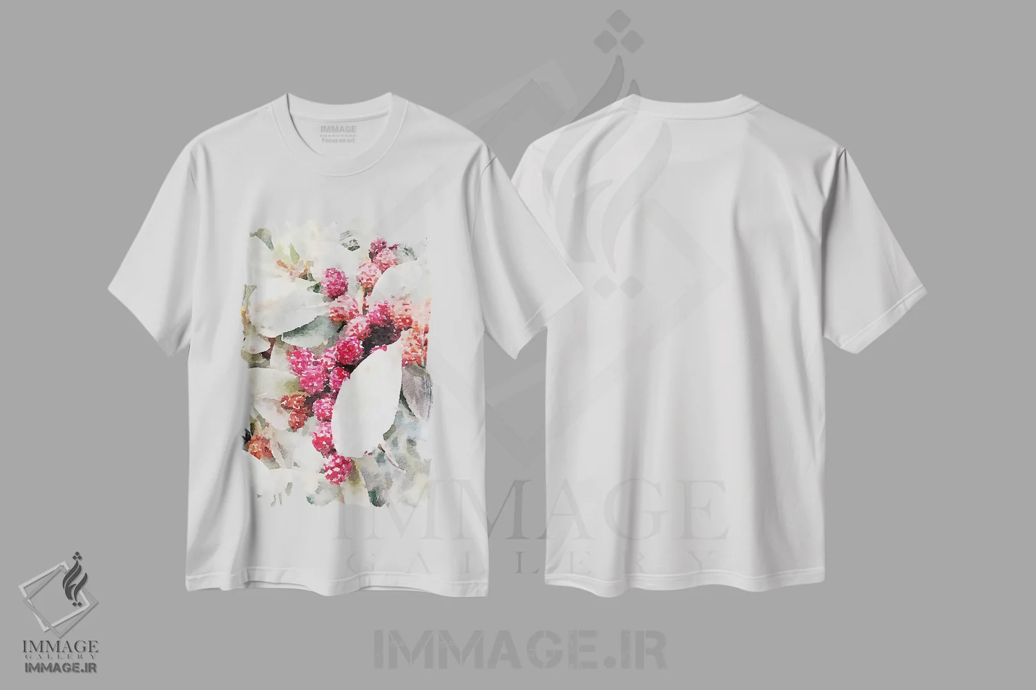 تیشرت سفید طرح دار "کاکتوس در شکوفه I"، مدیوم اثر ایرنا اورلوف | immage.ir