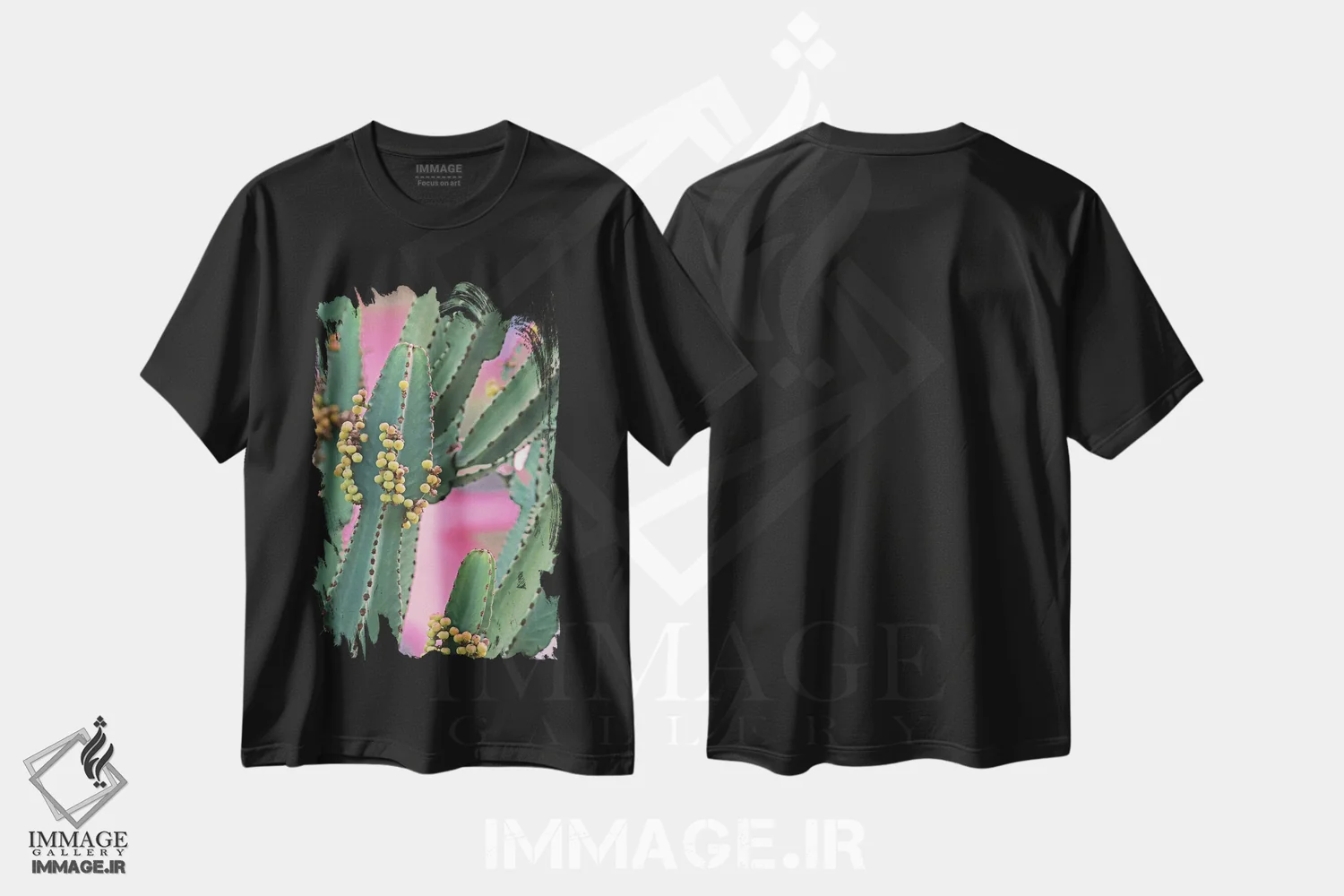 تیشرت مشکی طرح دار "در حال و هوای کاکتوس II"، مدیوم اثر ایرنا اورلوف | immage.ir