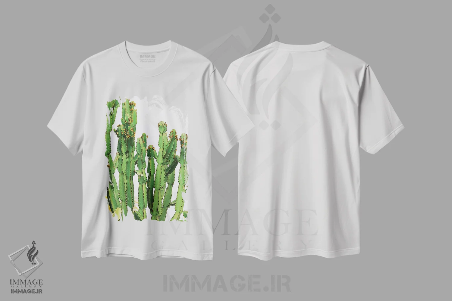تیشرت سفید طرح دار "در حال و هوای کاکتوس IV"، مدیوم اثر ایرنا اورلوف | immage.ir