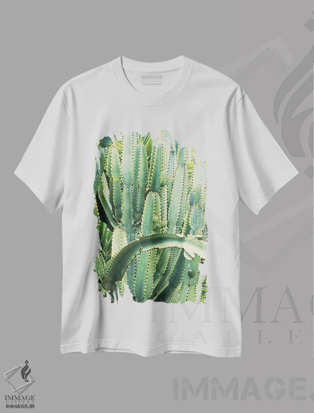 تیشرت سفید طرح دار "در حال و هوای کاکتوس V"، مدیوم اثر ایرنا اورلوف | فروشگاه ایماژ