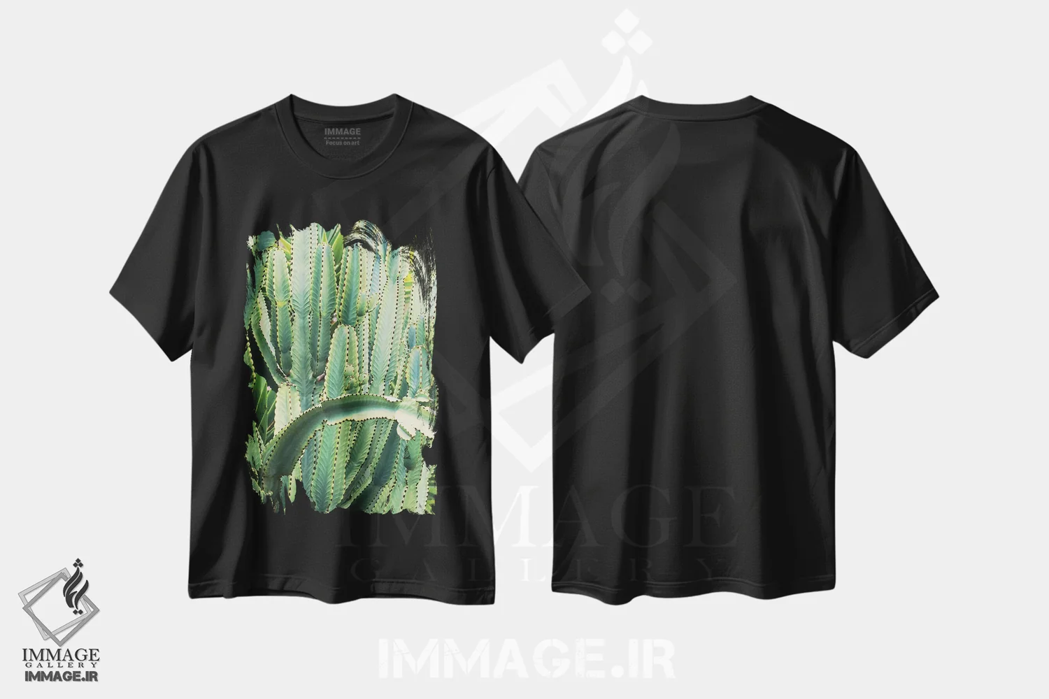 تیشرت مشکی طرح دار "در حال و هوای کاکتوس V"، مدیوم اثر ایرنا اورلوف | immage.ir