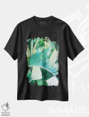 تیشرت مشکی طرح دار "برگ های نخل در آفتاب II"، تزئینی اثر ایرنا اورلوف | فروشگاه ایماژ