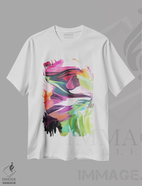 تیشرت سفید طرح دار "بازتاب در آینه I" اثر ایرنا اورلوف | فروشگاه ایماژ