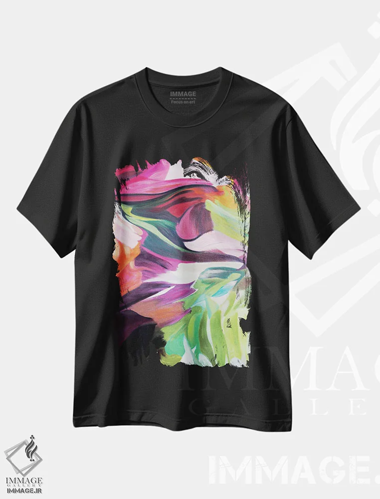 تیشرت مشکی طرح دار "بازتاب در آینه I" اثر ایرنا اورلوف | immage.ir
