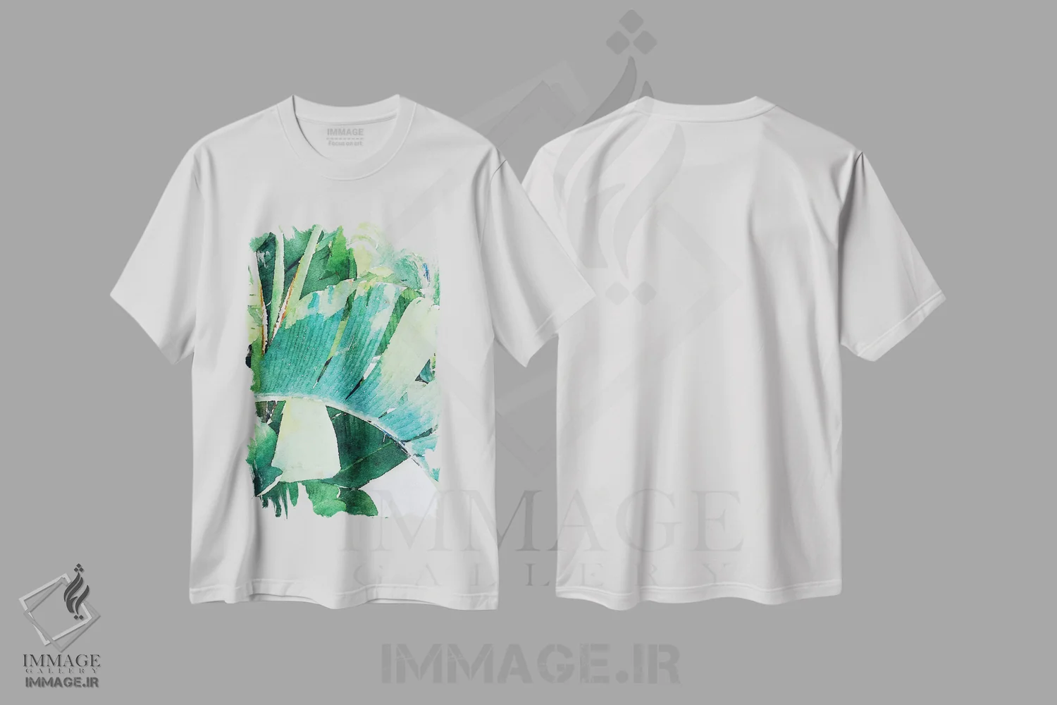 تیشرت سفید طرح دار "برگ های نخل در آفتاب II"، تزئینی اثر ایرنا اورلوف | immage.ir