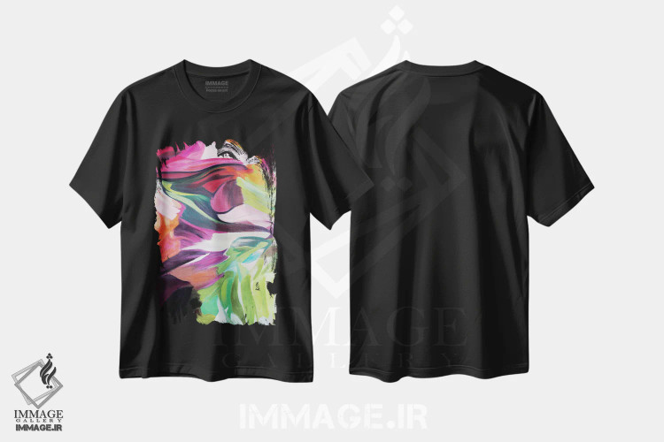 تیشرت مشکی طرح دار "بازتاب در آینه I" اثر ایرنا اورلوف | immage.ir