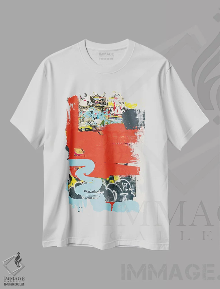 تیشرت سفید طرح دار "دوز کوچکی از سکوت" اثر ایرنا اورلوف | immage.ir