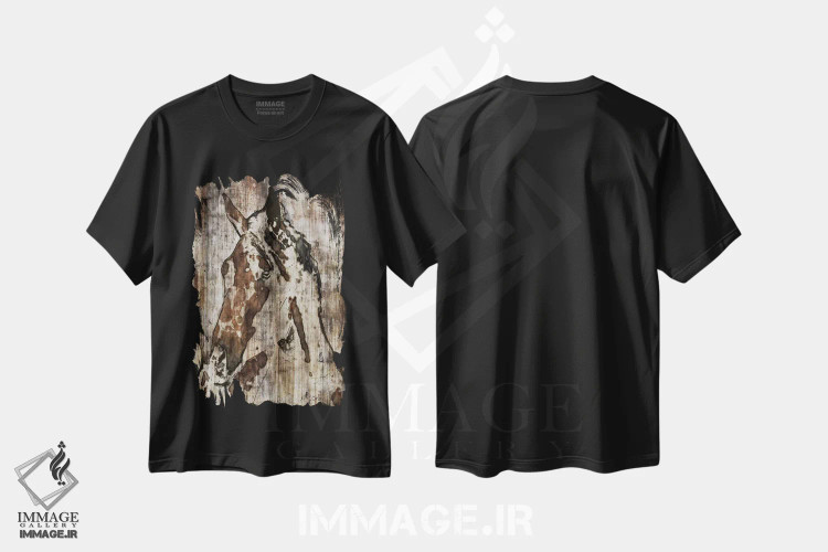 تیشرت مشکی طرح دار "تامپر"، دکور روستایی اثر ایرنا اورلوف | immage.ir