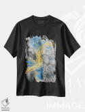 تیشرت مشکی طرح دار "آبرنگ انتزاعی ساحلی VII" اثر ایرنا اورلوف | فروشگاه ایماژ