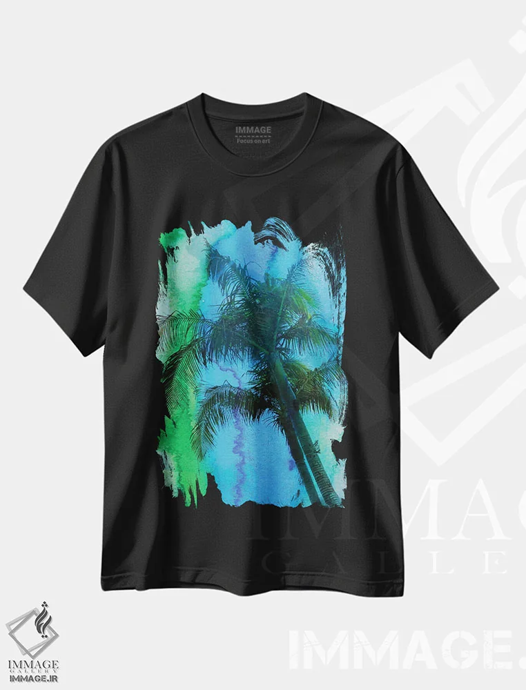 تیشرت مشکی طرح دار "زیبایی گرمسیری"، تزئینی اثر ایرنا اورلوف | immage.ir