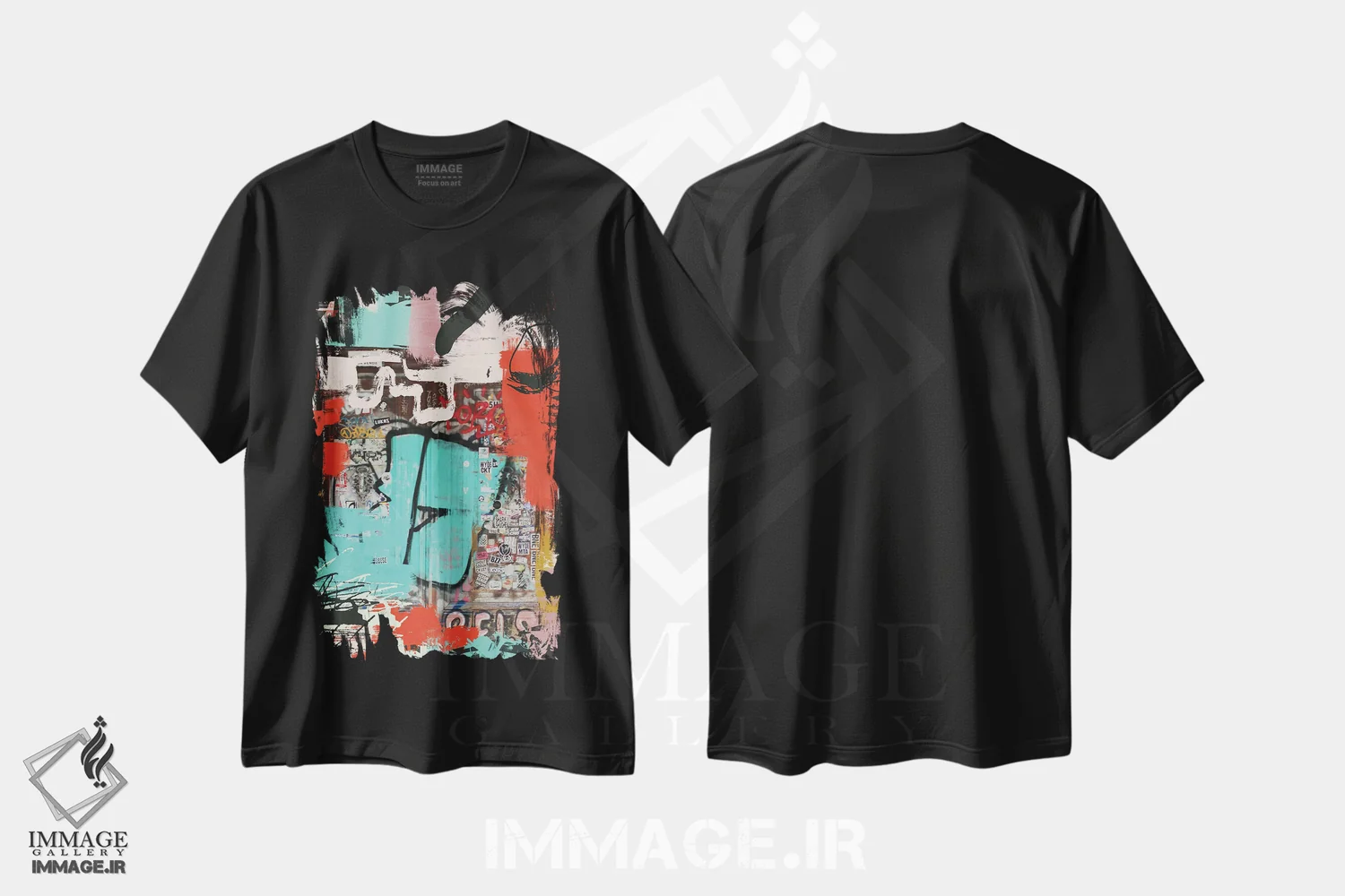 تیشرت مشکی طرح دار "پازل II" اثر ایرنا اورلوف | فروشگاه ایماژ