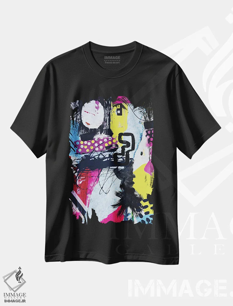 تیشرت مشکی طرح دار "شعر تاکیدی" اثر ایرنا اورلوف | immage.ir