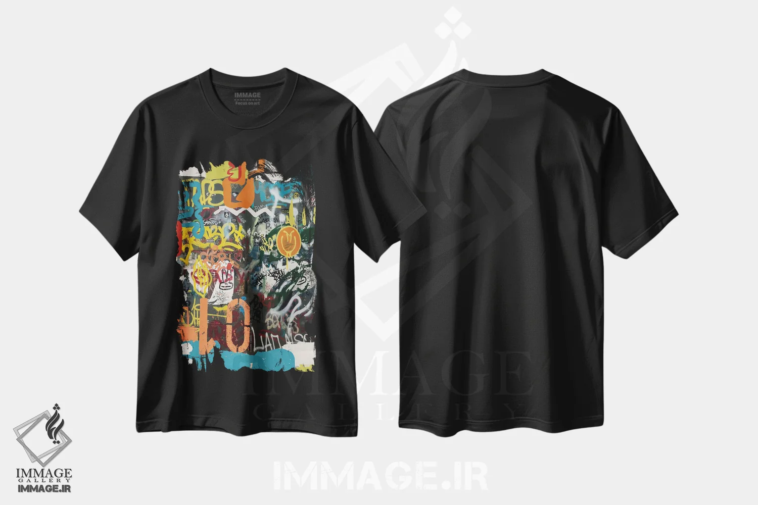 تیشرت مشکی طرح دار "به روش های ناگفته" اثر ایرنا اورلوف | فروشگاه ایماژ