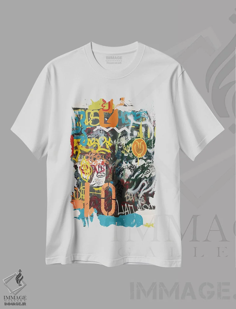 تیشرت سفید طرح دار "به روش های ناگفته" اثر ایرنا اورلوف | immage.ir