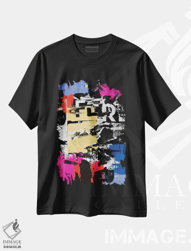 تیشرت مشکی طرح دار "عشق رنگ ها" اثر ایرنا اورلوف | فروشگاه ایماژ