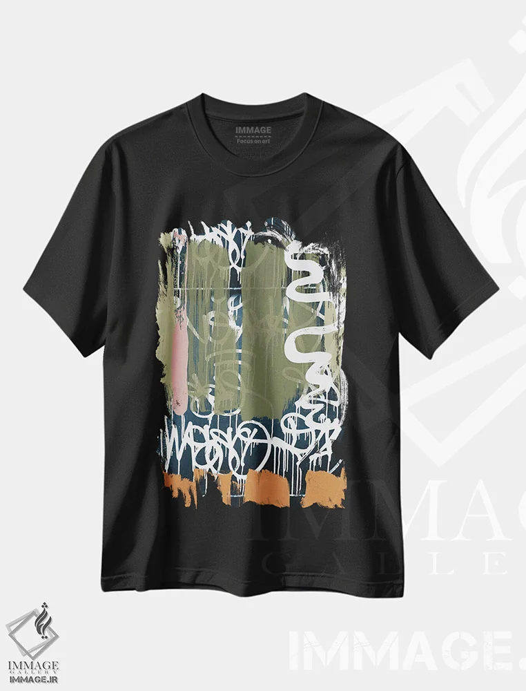 تیشرت مشکی طرح دار "ترکیب هیجان انگیز" اثر ایرنا اورلوف | immage.ir