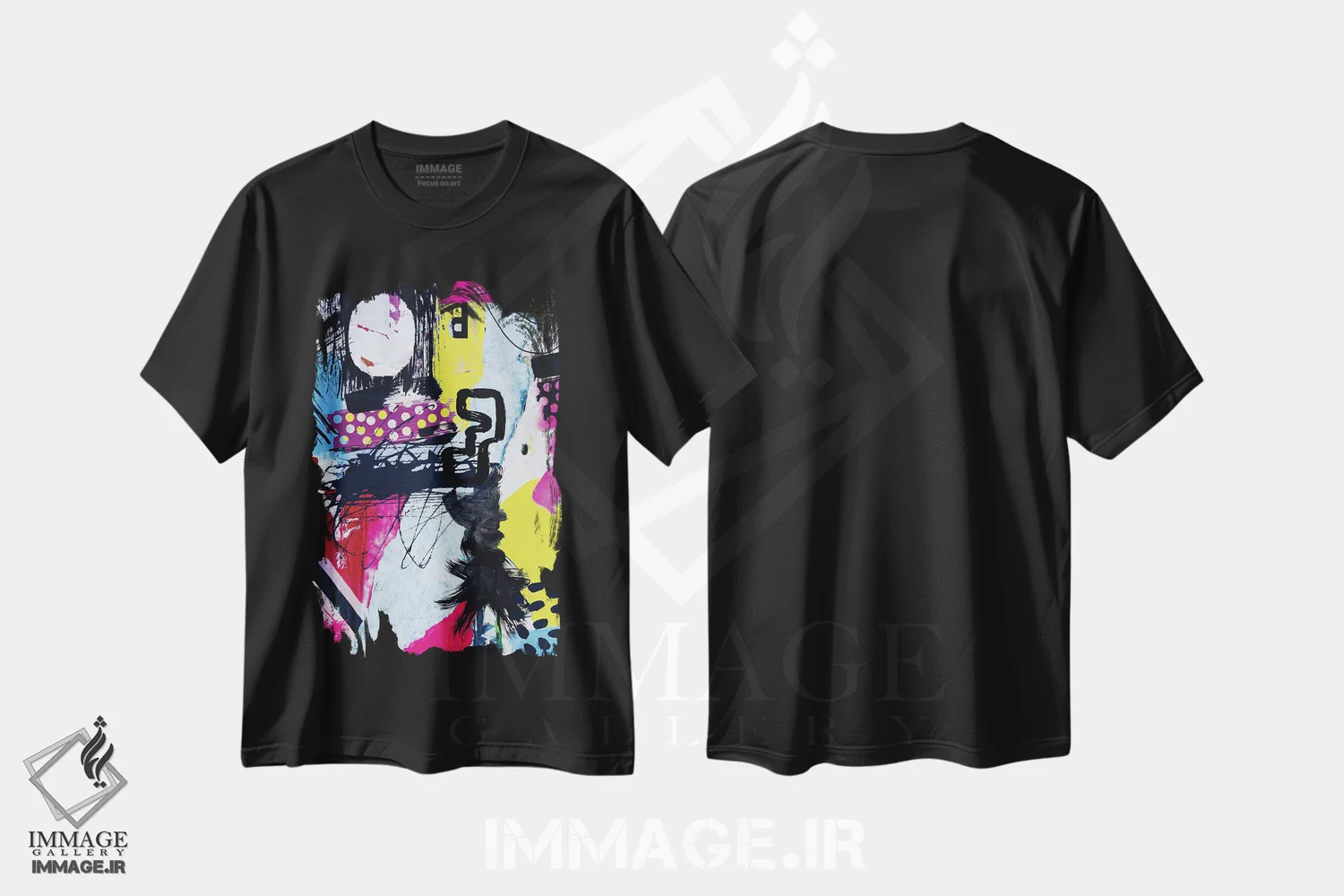 تیشرت مشکی طرح دار "شعر تاکیدی" اثر ایرنا اورلوف | immage.ir