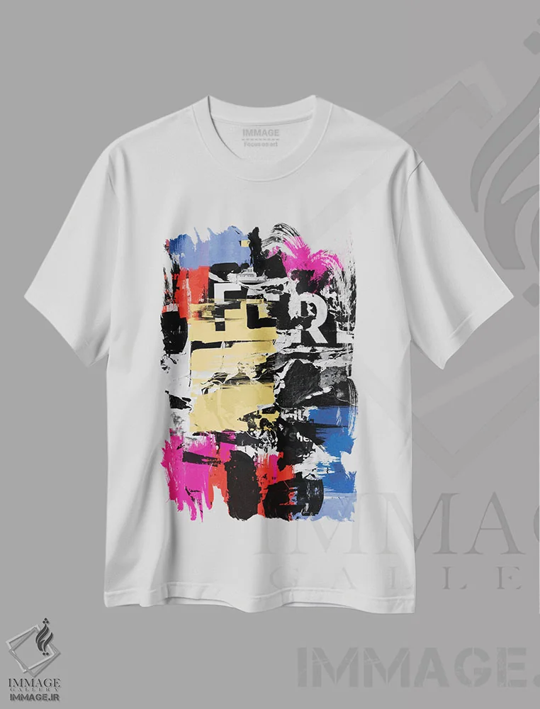تیشرت سفید طرح دار "عشق رنگ ها" اثر ایرنا اورلوف | immage.ir