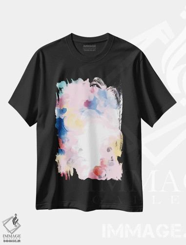 تیشرت مشکی طرح دار "انتزاع" اثر ایرنا اورلوف | فروشگاه ایماژ