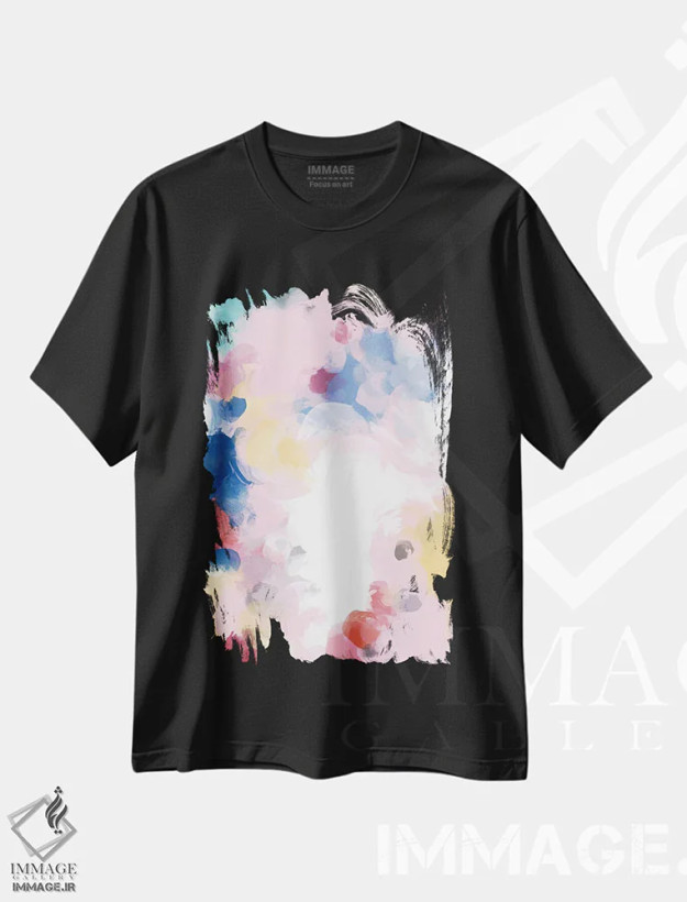 تیشرت مشکی طرح دار "انتزاع" اثر ایرنا اورلوف | فروشگاه ایماژ