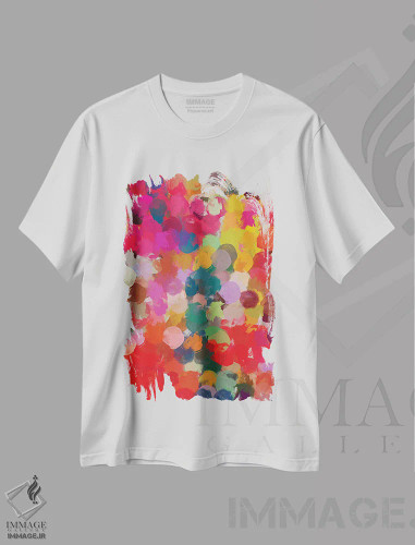 تیشرت سفید طرح دار "بیان رنگ بوهمی" اثر ایرنا اورلوف | فروشگاه ایماژ