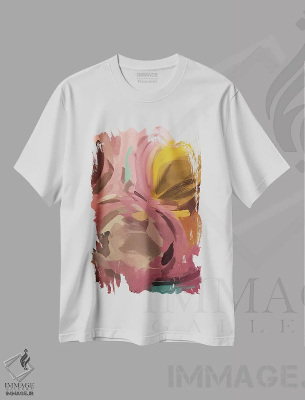 تیشرت سفید طرح دار "رنگ و شکل VI" اثر ایرنا اورلوف | فروشگاه ایماژ