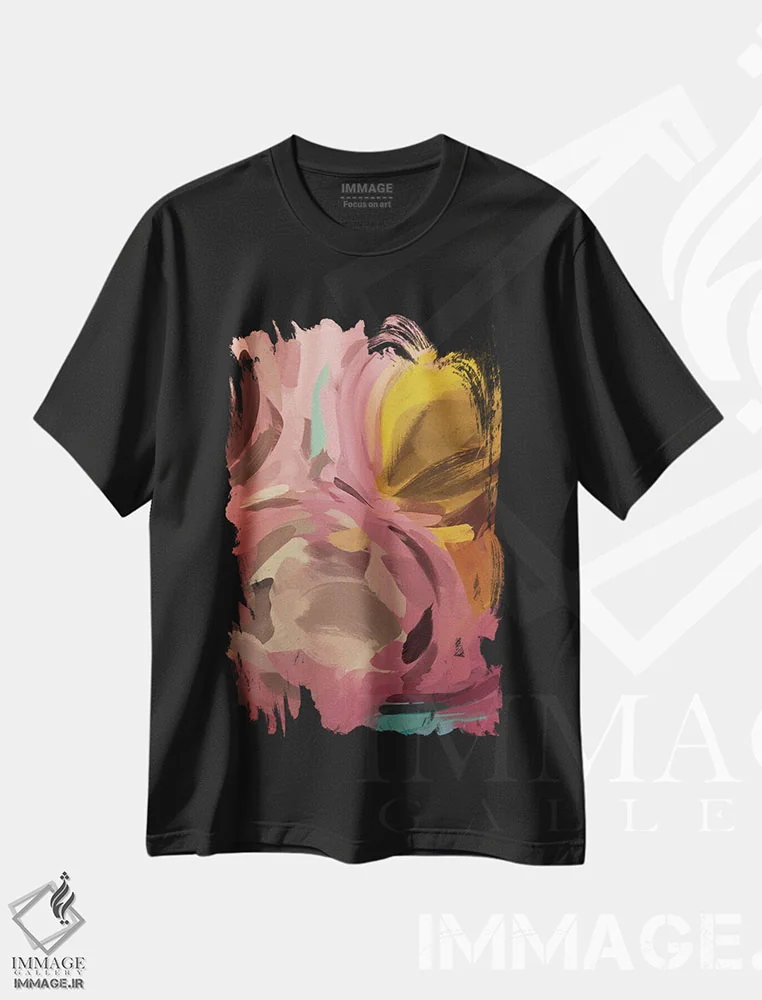 تیشرت مشکی طرح دار "رنگ و شکل VI" اثر ایرنا اورلوف | immage.ir