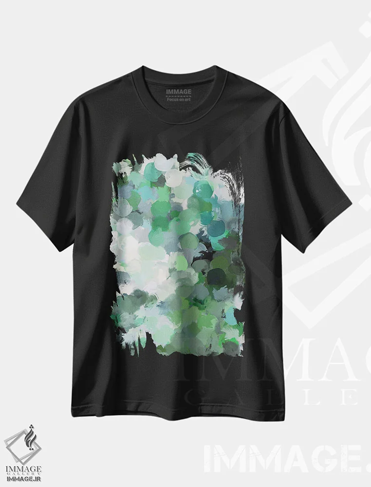 تیشرت مشکی طرح دار "بیان رنگ" اثر ایرنا اورلوف | immage.ir
